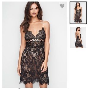 VS Floral Lace and Rings Slip Dress